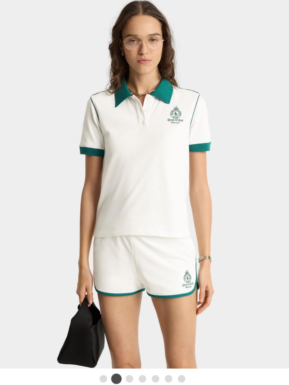 NWOT Sporty & Rich WHITE 70’s PIQUE POLO Size XS